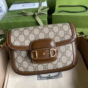 New Beige Gucci Horsebit 1955 mini bag EXTRA STRAP                   size 8.1W x